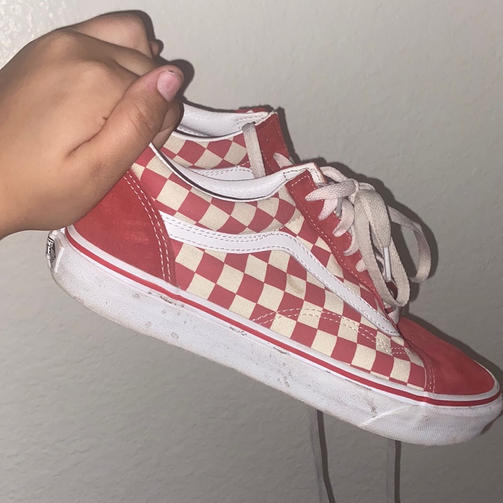 checkered red old skool vans womens size 10